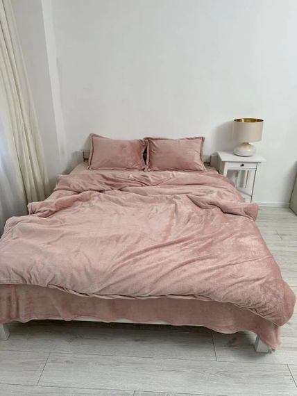 Постільна білизна плюшева полуторна Dushka Home 20836 160х215 см пудрова | Зображення 1