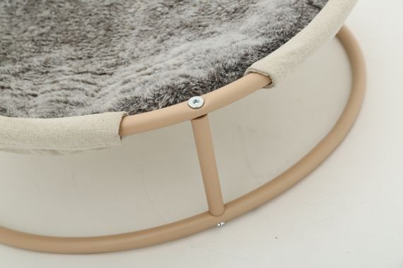Складаний лежак для домашніх тварин MISOKO Pet bed round plush, 45x45x22 cm, dark brown coat | Зображення 2
