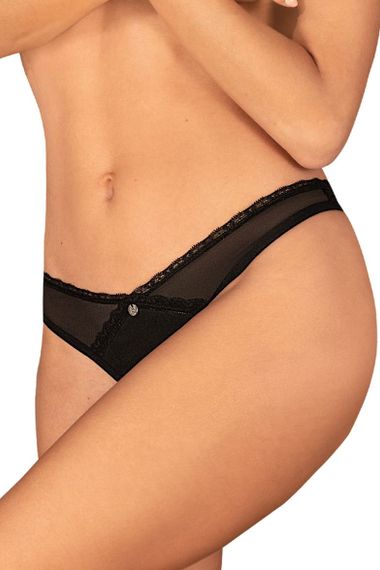 Стрінги з розрізом Obsessive Latinesa otwarte Чорні XS/S | Зображення 2