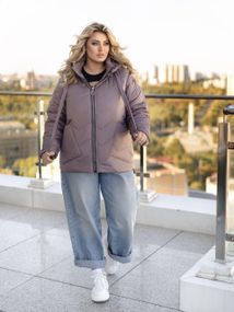 Женская зимняя куртка Sofia RV-147 на синтепоне 230 большие размеры Кофейный, 70-72