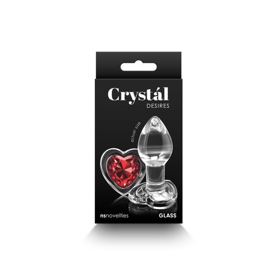 Скляна анальна пробка NS Novelties Crystal - Desires - Red Heart - Small | Зображення 2