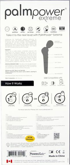 Мощный вибромассажер PalmPower Extreme - Black, 7 режимов, гибкая головка, перезаряжаемый sexstyle | Зображення 3