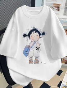 Футболка женская с принтом повседневная M Белая