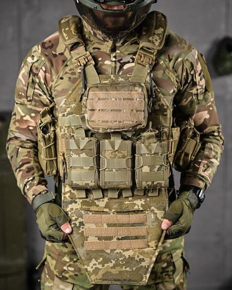 Плитоноска 4 швидких скидання з напашником Cordura піксель ДЛ63965 | Зображення 4