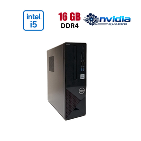 Робоча станція ПК Dell Vostro 3681 Desktop / Intel Core i5-10400 (6 (12) ядер по 2.9 - 4.3 GHz) / 16 GB DDR4 / 256 GB SSD M.2 / nVidia Quadro P1000, 4 GB GDDR5, 128-bit / Win 10 Lic б/в