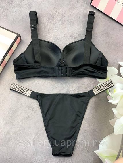 Комплект женского нижнего белья Victoria`s Secret Виктория Сикрет. Черное нижнее белье Victoria`s Secret 80B | Зображення 1