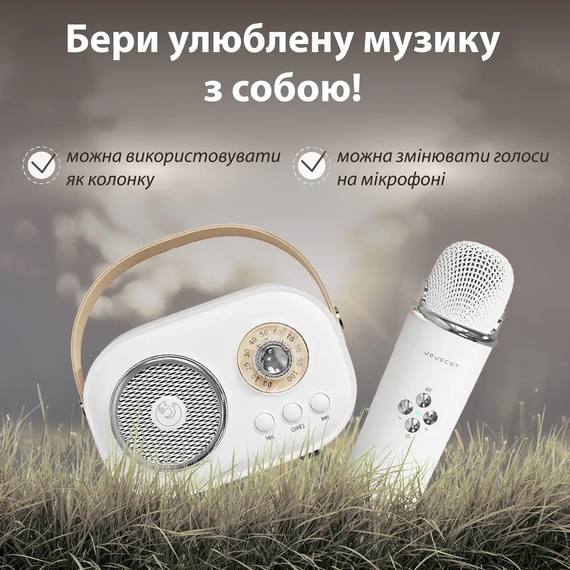 Колонка портативна з мікрофоном C-20 BT/TF/USB/FM 5 Вт Білий C20W | Зображення 3