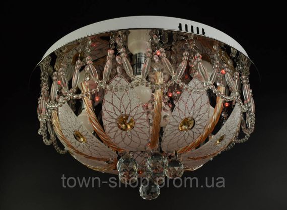 Люстра потолочная с цветной LED подсветкой и авто отключением с пультом 5668/500 Белый 26х50х50 см. | Зображення 3