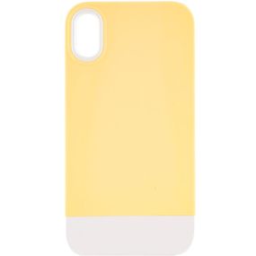 Чохол TPU+PC Bichromatic для Apple iPhone X/XS (5.8") Силікон, Creamy-yellow / White