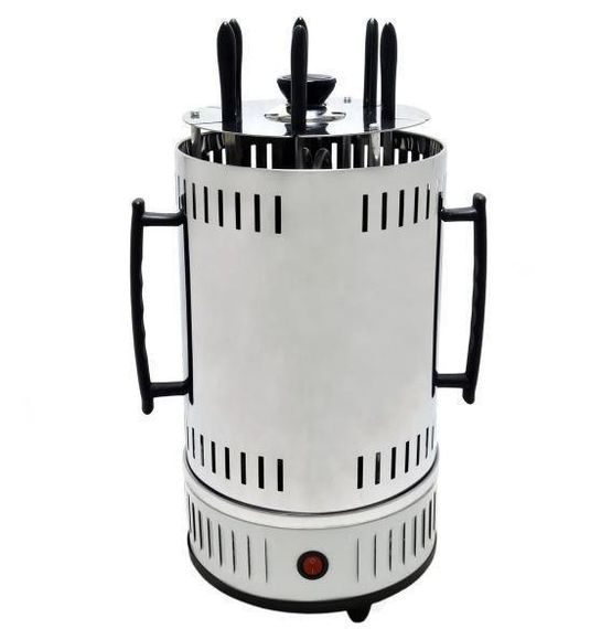 Домашняя электрическая шашлычница Domotec Ms-7782 1000 Вт белая  электрогриль электрошашлычница для дома