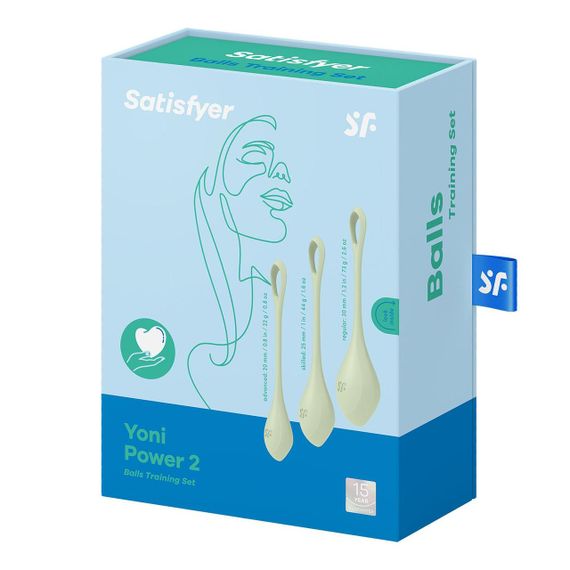 Набір йоні намистин Satisfyer Yoni Power 2 Light Green, диаметр 2-2,5-3см, вес 22-44-73гр Sex Aura | Зображення 4