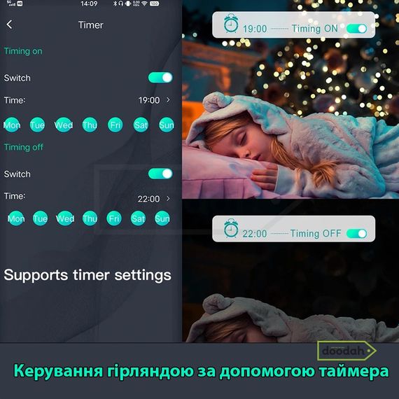 Розумна світлодіодна Bluetooth гірлянда RGB – CARPRIE SAET 10M / 100LED / IP65 | Зображення 1