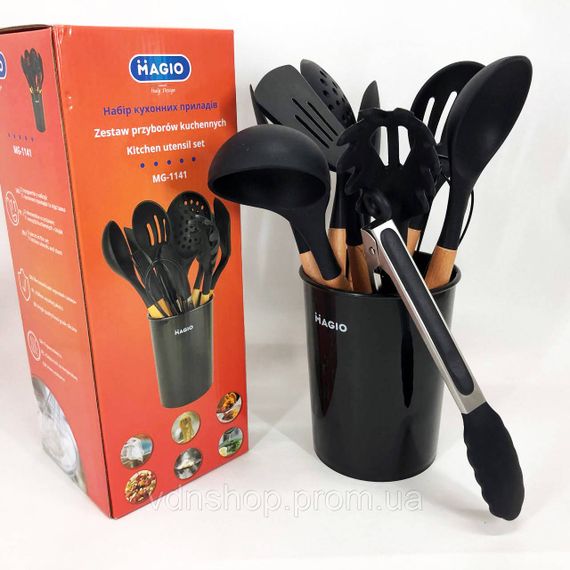 Кухонне приладдя з тефлоновим покриттям, Кухонний комплект з силікону, Силіконові аксесуари для кухні OZ-64 | Зображення 4