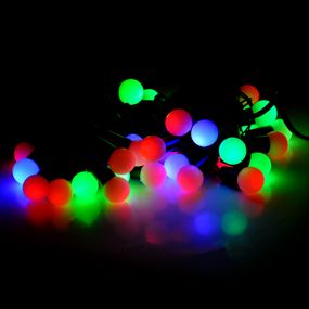 Гірлянди 28LED (Шарики) Червоний / Зелений / Синій / Жовтий, 1 режим, 5метрів, чорна ізоляція, Пакет