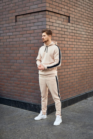 Костюм Лампас Зима бежево-чорний S L, бежево-чорний | Зображення 3