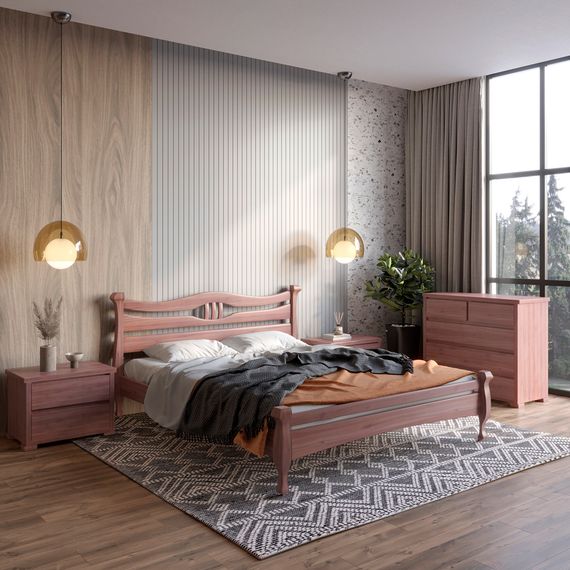 Двоспальне ліжко Mebigrand Даллас Горіх лісовий 160х200 см (MBG-1745)