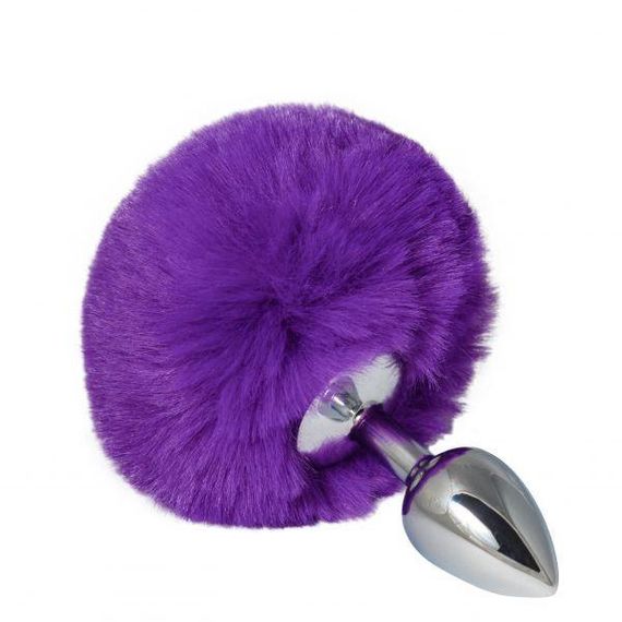 Анальна пробка металева з фіолетовим хвостиком S sexstyle