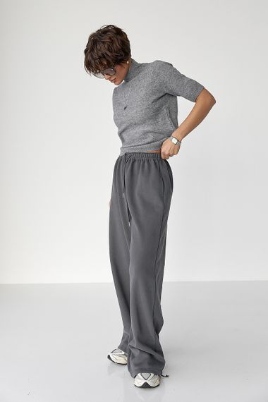 Спортивні штани з плюшевим начісом - темно-сірий цвет, XL (є розміри) | Зображення 2