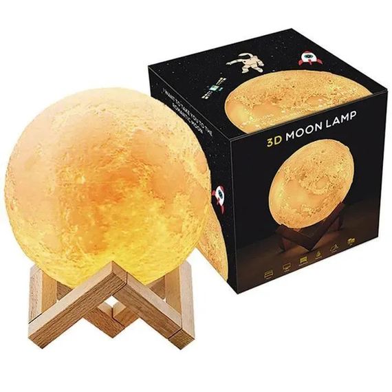 Нічник з акумуляторною батареєю для сну Moon Lamp 13 см, Нічник дитячий для новонароджених XY-59 | Зображення 5