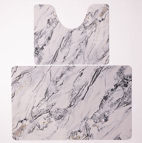 Набір килимків для ванної та туалету White Marble 50*80/40*50 см Yiwu HP-42-181