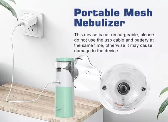 Портативний безшумний сітчастий небулайзер-інгалятор для астми та кашлю (для дітей і дорослих) | Зображення 6