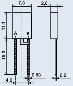 КС 520 В2 (корпус КД-27-1)  Стабілітрон 20V кремнієвий, дифузійно-сплавний, середньої потужності. | Зображення 2