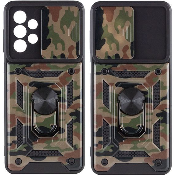 Ударопрочный чехол Camshield Serge Ring Camo для Samsung Galaxy A23 4G TPU+PC, Кольцо-держатель, Коричневый / Army Brown