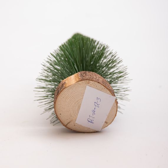 Новорічна настільна ялинка зелена Стріла 25 см на дерев'яній підставці SOK-М-12-3 | Зображення 2