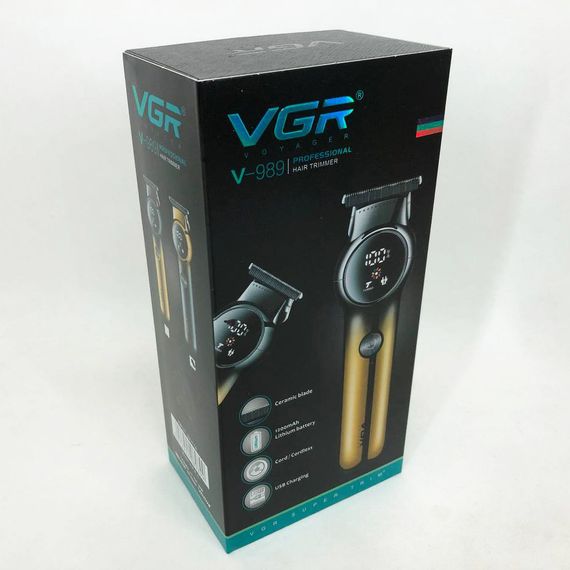 Тример для бороди та вусів VGR V-989 7000 об. Машинка для стрижки, окантування кераміка+сталь. Колір чорний | Зображення 3
