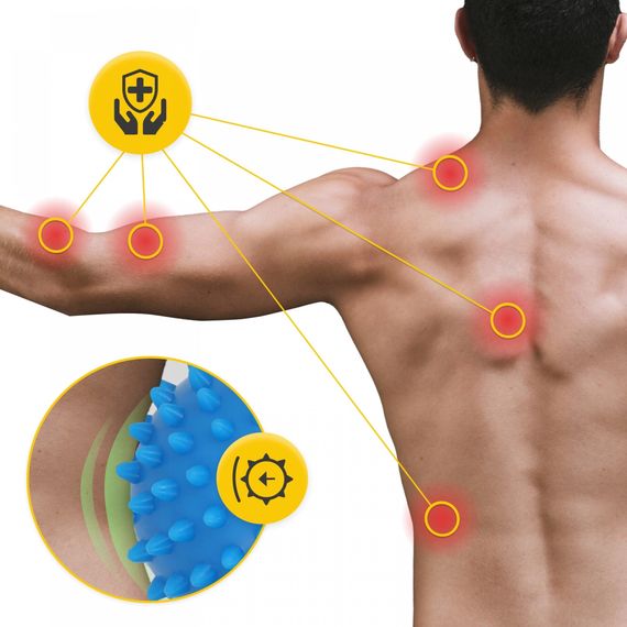 Масажний м'яч подвійний з шипами 4FIZJO Spike+ 7 x 16 см Blue (P-5905973403337) | Зображення 5