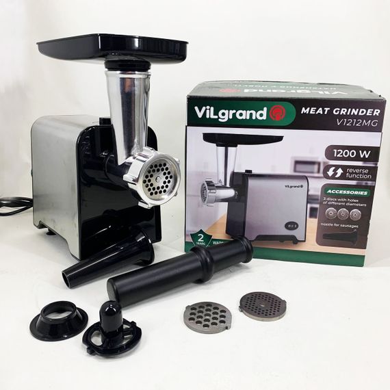 М'ясорубка електрична з нержавіючої сталі VILGRAND V1212MG сталева 1200 Вт | Зображення 4