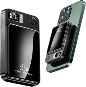 Магнітний повербанк (Power Bank) 10000mAh з MagSafe, швидкою зарядкою 22.5W та LED-дисплеєм для iPhone 12/13/14/15/16