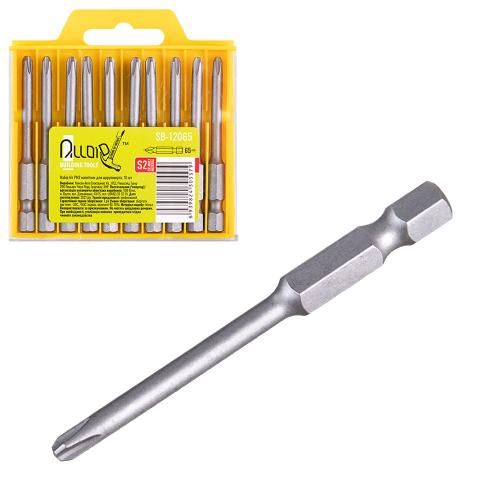 Alloid. Набір біт магнітних для шуруповерта PH2  65мм, S2 (10шт)