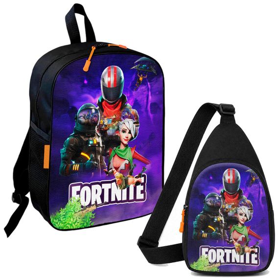 Набір Fortnite 2 в 1: дитячий рюкзак + сумка-слінг , для хлопчика та дівчинки 7–9 років (6121)