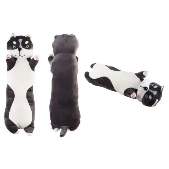 Мягкая игрушка подушка длинный Хаски антистресс подушка серый 130 см | Зображення 5