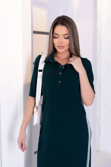 Женское спортивное платье длинное с разрезами MN141 цвет зеленый, размер 46/48 | Зображення 1