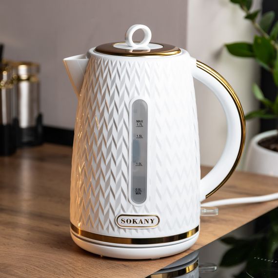 Чайник электрический Sokany SK-SH-1044 1.7 литра белый | Зображення 6
