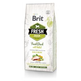 Корм сухий Brit Fresh Duck/Millet Active Run and Work для дорослих активних собак з качкою та пшоном 12 кг