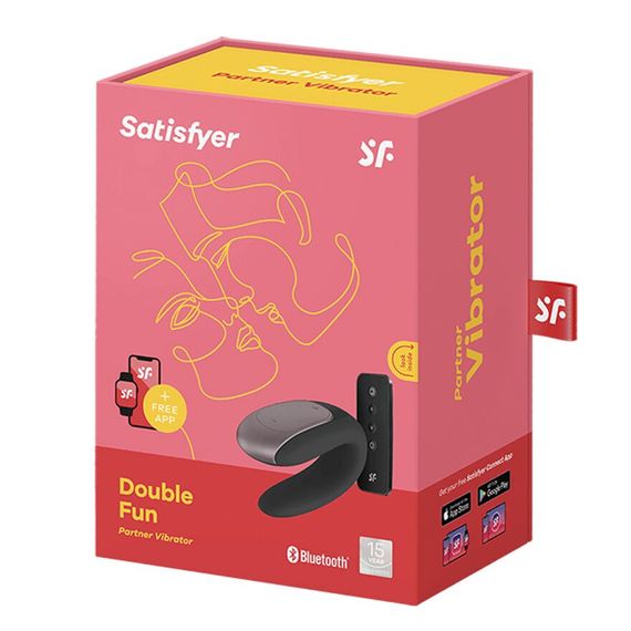 Смартвібратор для пар Satisfyer Double Fun (Black) з пультом ДК | Зображення 4