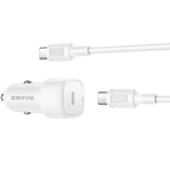 АЗУ Borofone BZ34A Cloud PD20W (1USB-C) + кабель Type-C to Type-C White | Зображення 3