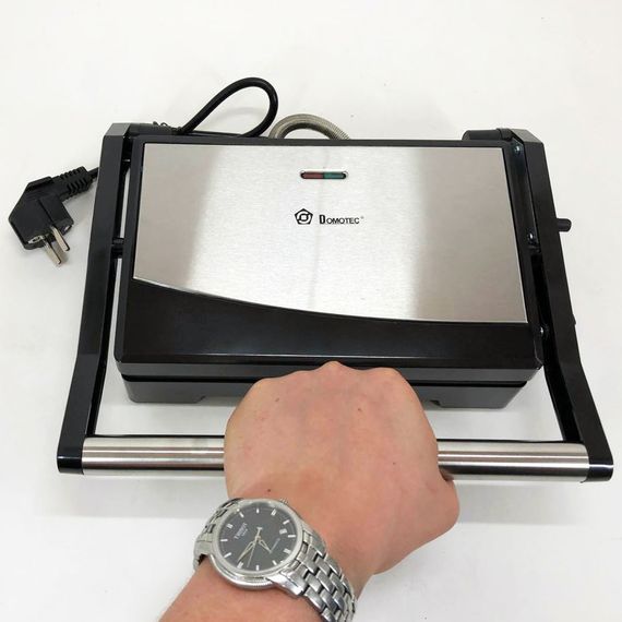 Гриль электрический Domotec MS-7708 контактный прижимной с антипригарным гранитным покрытием 1000 W | Зображення 7