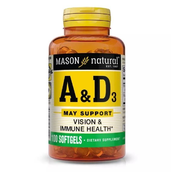 Комплекс Витамин A+D Mason Natural Vitamin A & D3 100 Caps