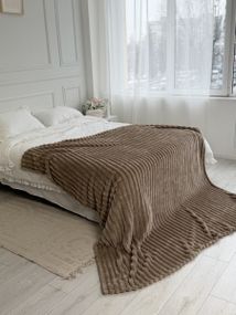 Плед Dushka Home Шарпей Полоска 4 см 21783 200х230 см коричневый