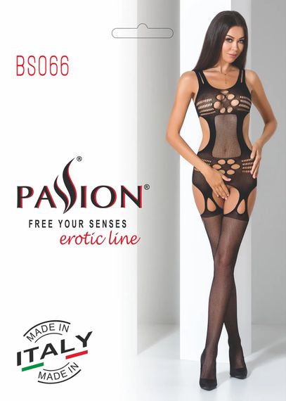 Бодістокінг BS066 Black Passion з імітацією панчіх, чорний, S/L | Зображення 4