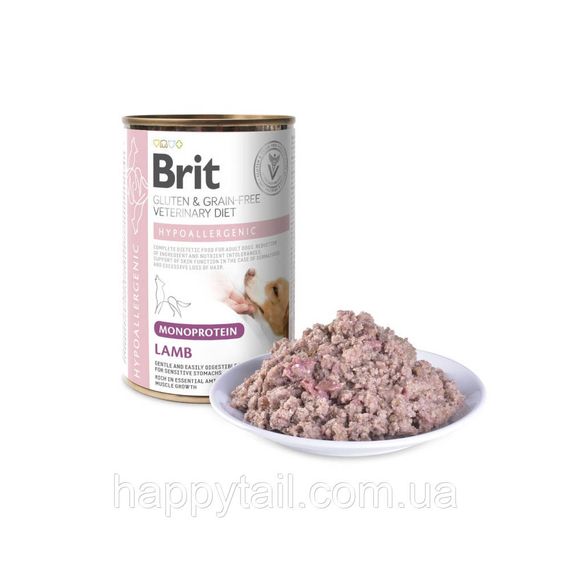 Ветеринарний вологий корм для собак Brit VetDiet Hypoallergenic ягня при харчовій алергії 400 г | Зображення 1