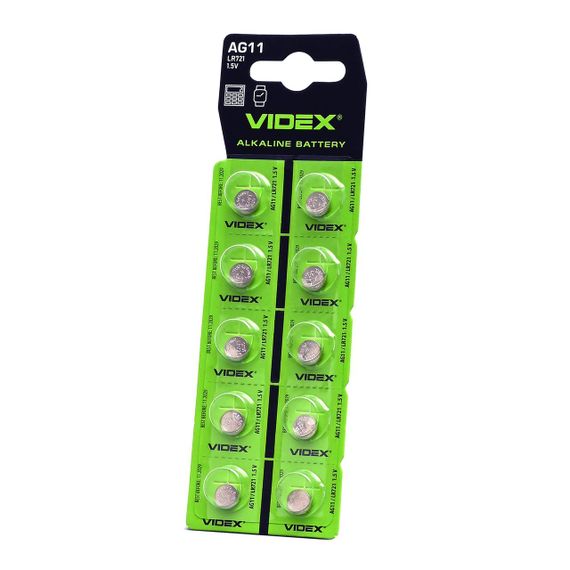 Батарейка годинникова Videx AG11/LR721 BLISTER CARD 10 шт
