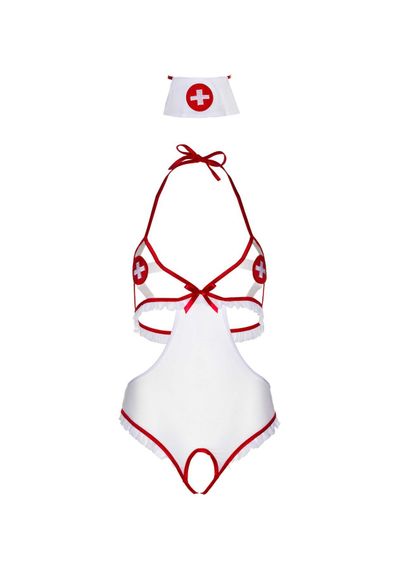 Костюм медсестри Leg Avenue Naughty Nurse, one size, боді та шапочка | Зображення 2