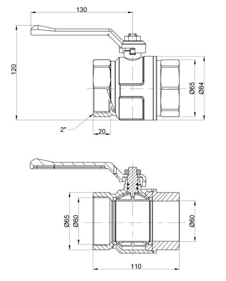 Кран кульовий Icma 2" прямий №350 (87350AJ11) | Зображення 1