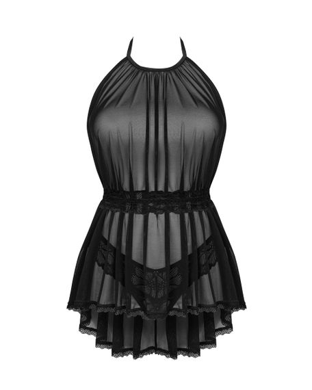 Сорочка Obsessive Serafia babydoll Черная XL/2XL | Зображення 6