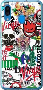 Чехол на Samsung Galaxy A20 2019 A205F Many different logos из пластика FCh_047288